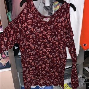 floral cold shoulders blouse